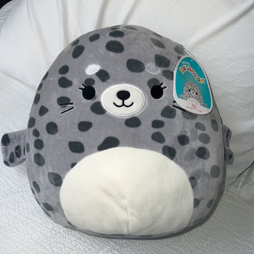 Isis 12” inch grey spotted seal Squishmallow